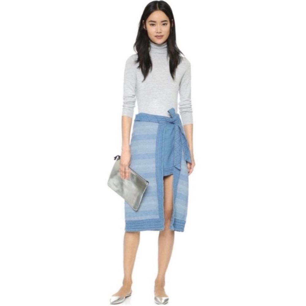 Free People OB466433 Farewell Party Wash Wrap Double the Fun Denim Skirt - $168